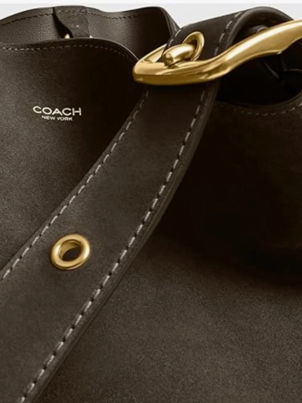 COACH Bleecker Bucket Handbag - Olive Suede - Factory Wrapped - NWT